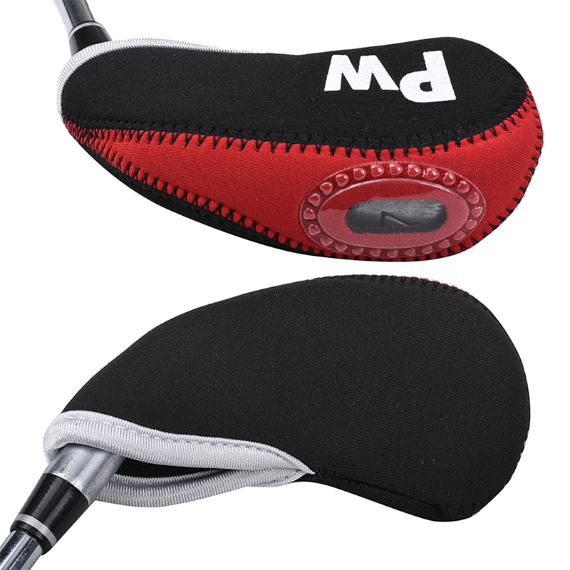 Neoprene Golf Iron Club Head Covers with Transparent Window Headcover Wedge Cover for Golfers