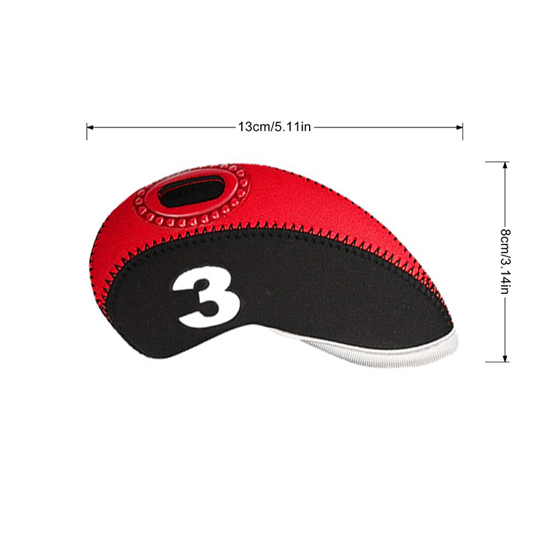 Neoprene Golf Iron Club Head Covers with Transparent Window Headcover Wedge Cover for Golfers