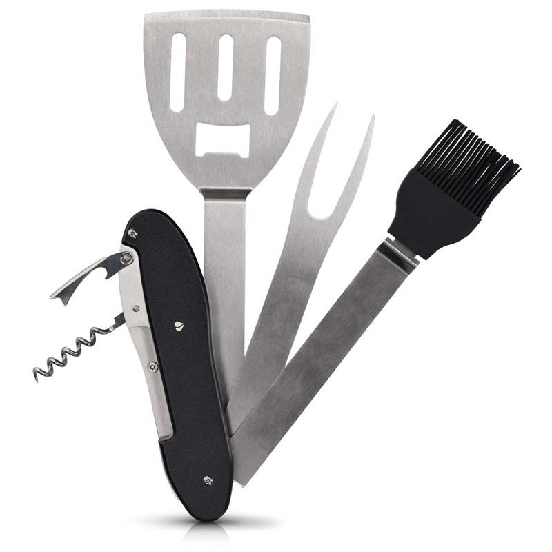 5-in-1 BBQ Multi-Tool, Foldable & Portable Grill Tools Set for Cooking, BBQ Grilling and Camping
