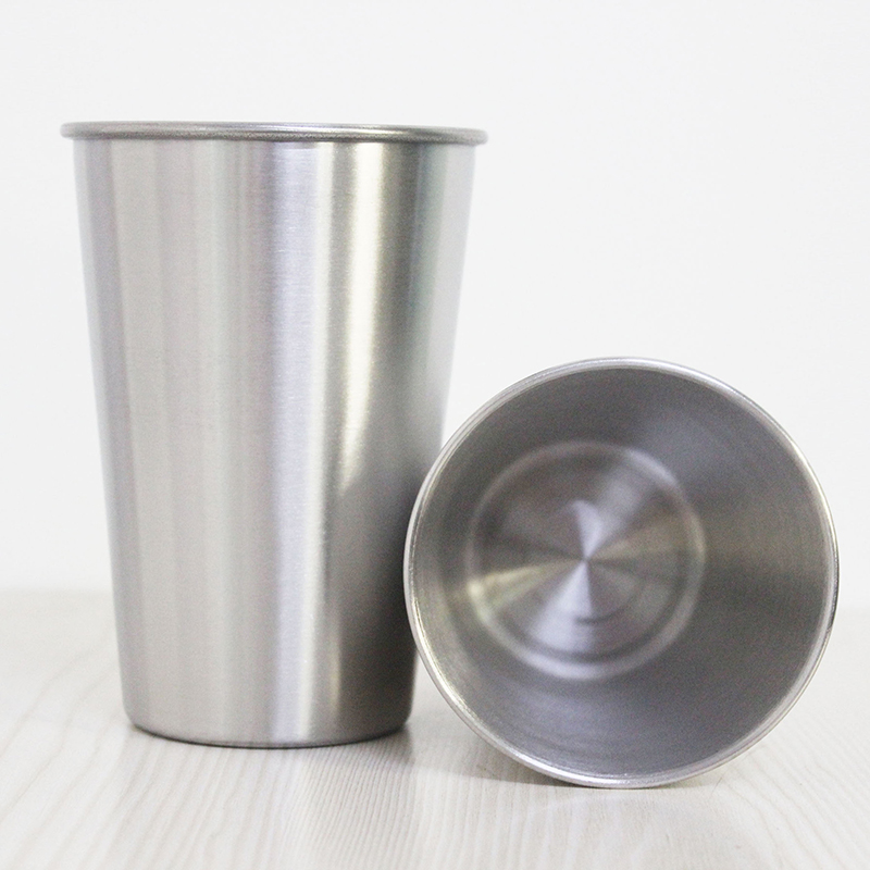 16oz Stainless Steel Beer Cup, Stackable & Unbreakable Metal Pint Cup Drinking Tumbler
