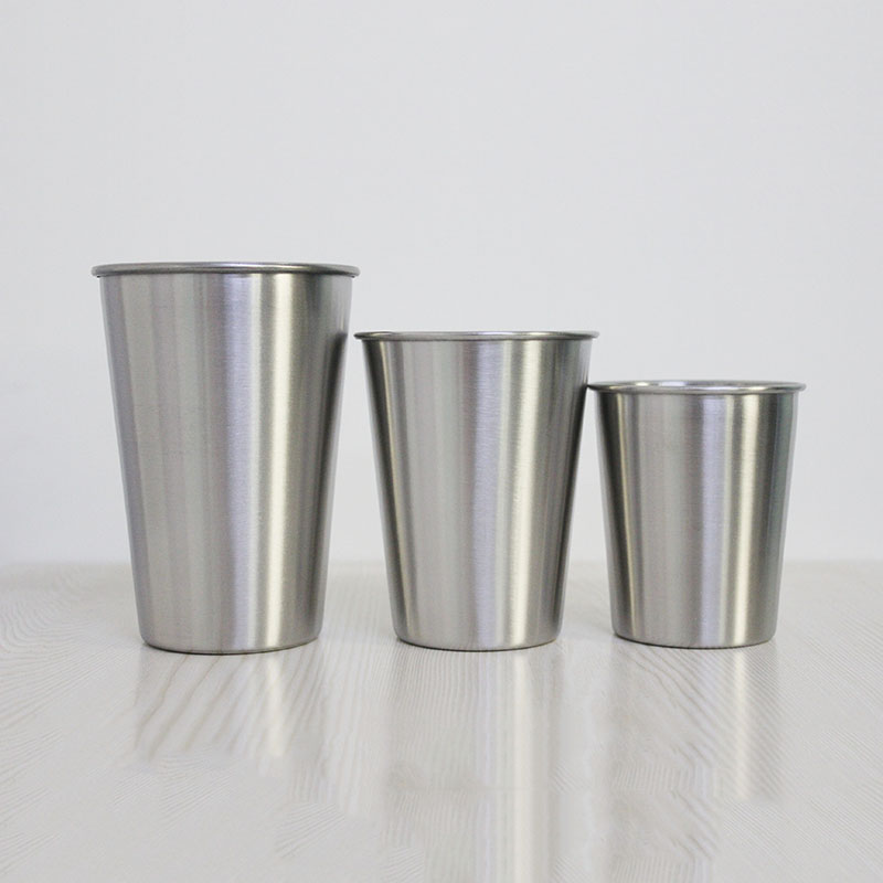 16oz Stainless Steel Beer Cup, Stackable & Unbreakable Metal Pint Cup Drinking Tumbler