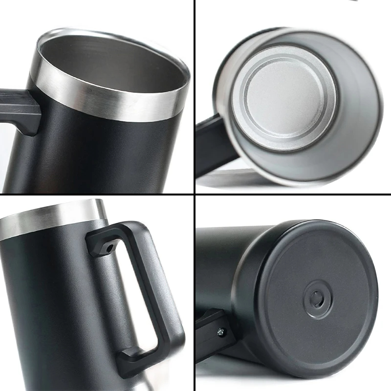 24oz Insulated Beer Cups Tumbler with Handle, Double-wall Vacuum Stainless Steel Tumbler Beer Mug Gaint Bar Drinkware Beer Stein