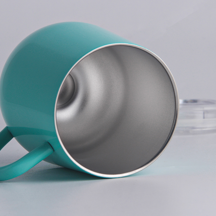 12oz Egg Shaped Double Wall Stainless Steel Coffee Mugs With Handle, Insulated Camping Travel Coffee Beer Cup