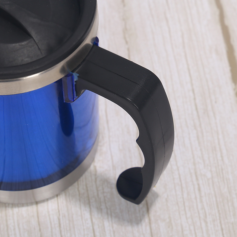 15oz Double-wall Stainless Steel Insulated Camper Mug With Easy Grip Handle & Leakproof Sliding Lid