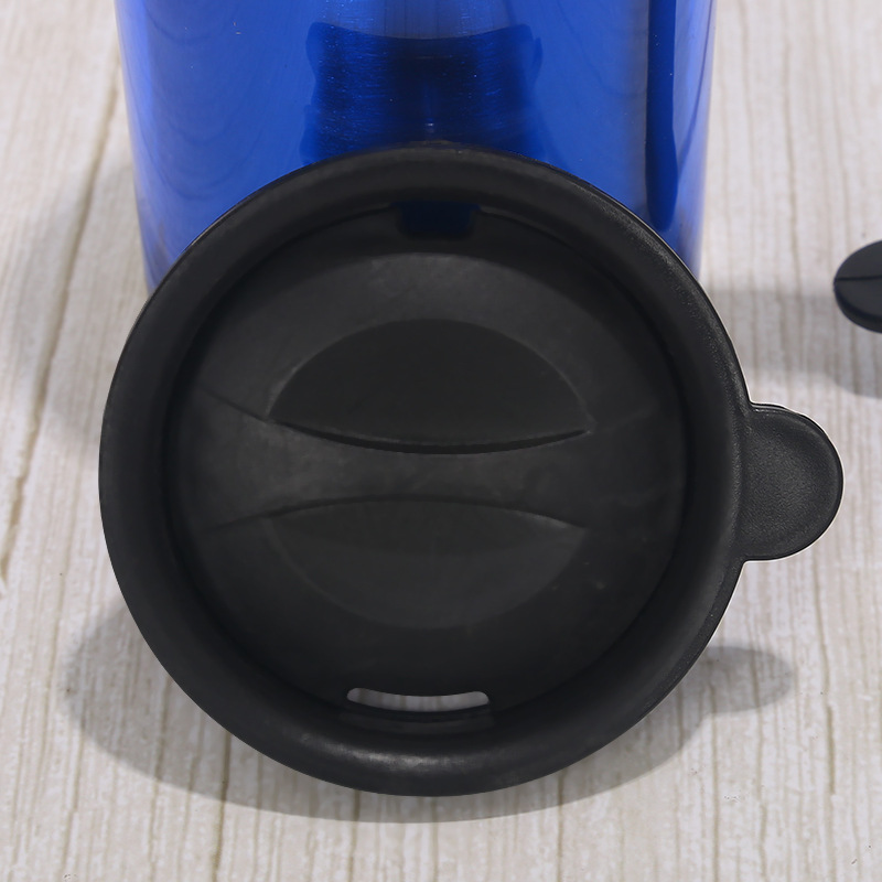 15oz Double-wall Stainless Steel Insulated Camper Mug With Easy Grip Handle & Leakproof Sliding Lid