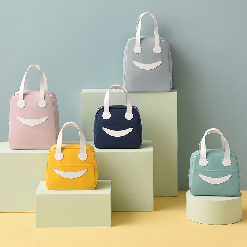 Hand-Carried Home Camping Picnic Polyester Color Lunch Bag Large Insulated Lunch Cooler Bag