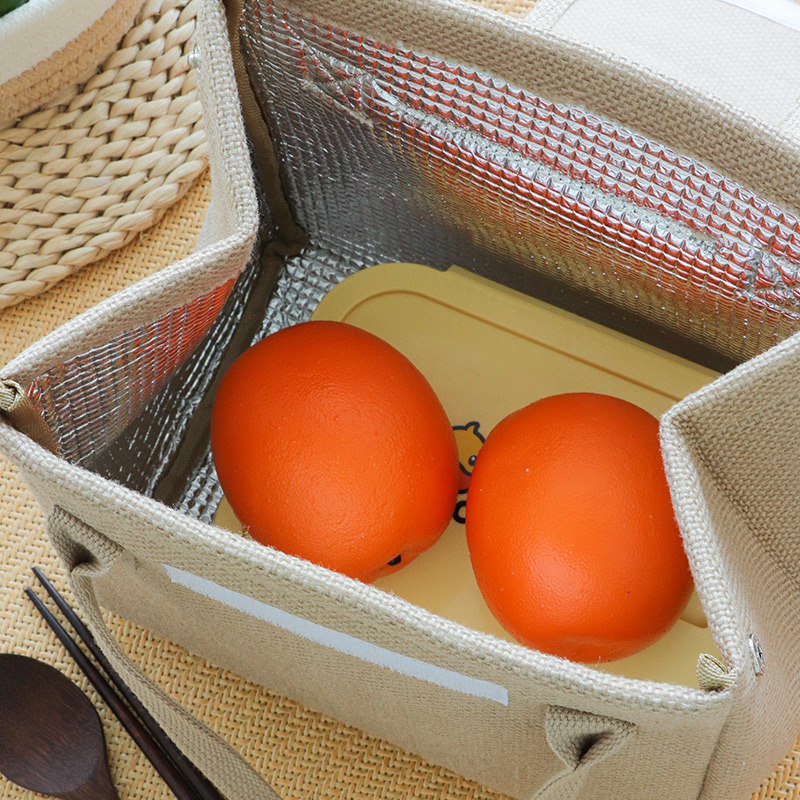 Eco-friendly Picnic Jute Lunch Insulated Cooler Bag for Picnics, Camping, Office Lunches, School, and Outdoor Activities