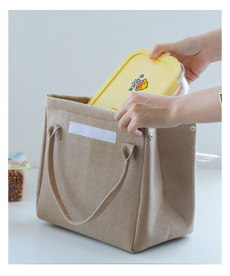 Eco-friendly Picnic Jute Lunch Insulated Cooler Bag for Picnics, Camping, Office Lunches, School, and Outdoor Activities