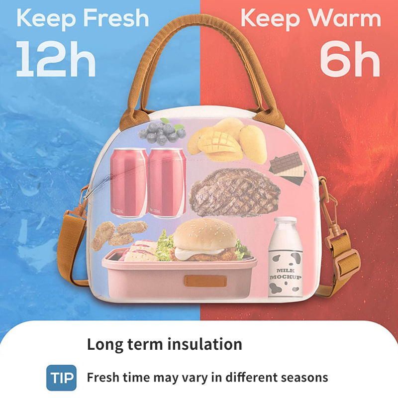 Large Capacity Oxford Insulated Lunch Cooler Bag with Shoulder Strap, perfect for work, school, and outdoor activities