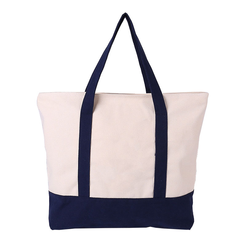 Reinforced Heavy-duty Cotton Canvas Boat Tote Bag For Beach, Grocery Shopping, Travel