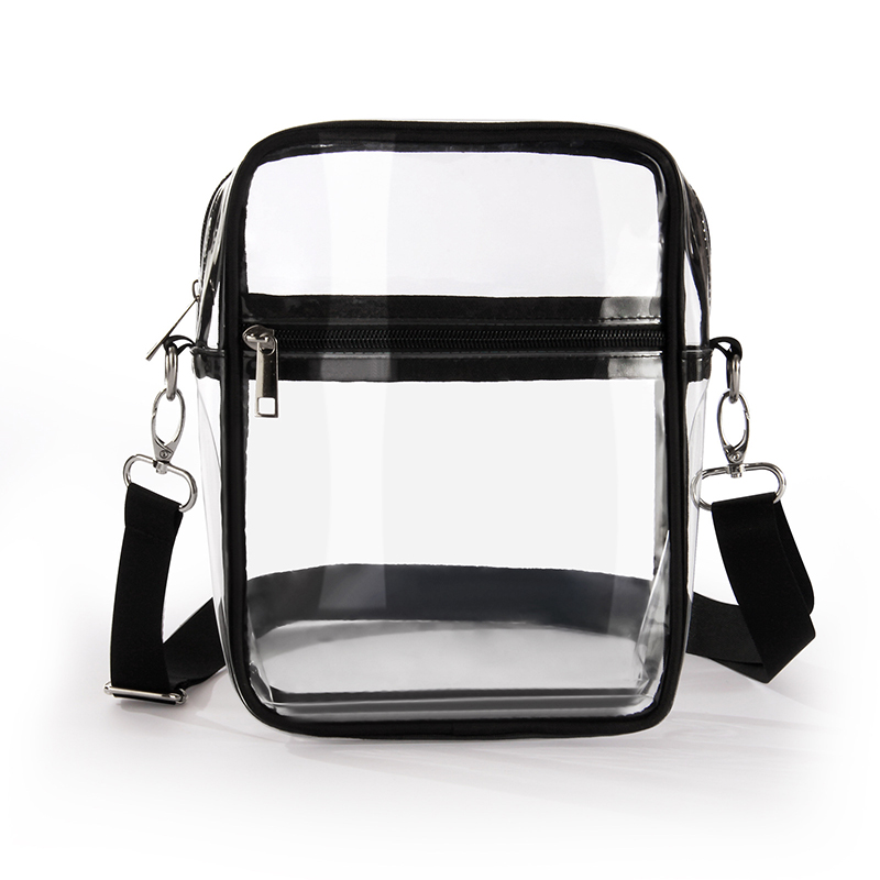 Multifunctional PVC Clear Crossbody Bag with Adjustable Shoulder Strap, Stadium Transparent Messenger Bag