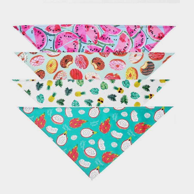 Double-Sided Pet Triangle Scarf Double-Layer Dog Bandanna Pet Neckerchief