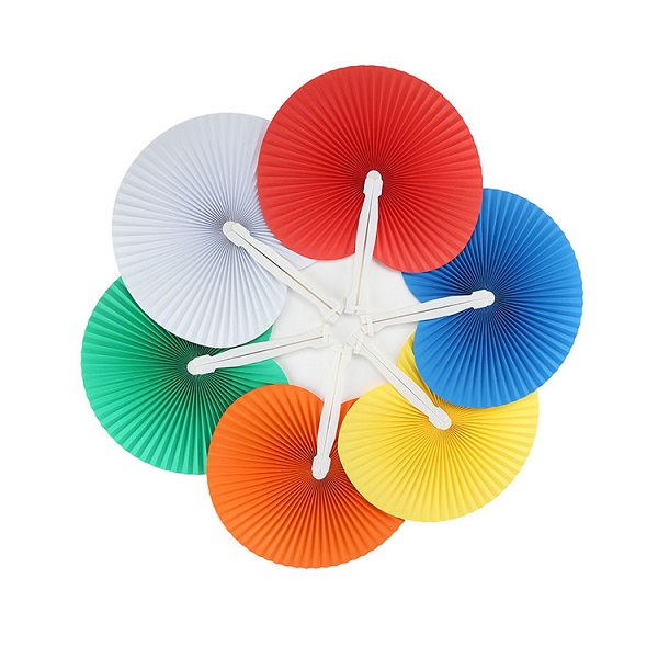Round Shape Foldable Paper Fan, Size: 5.7