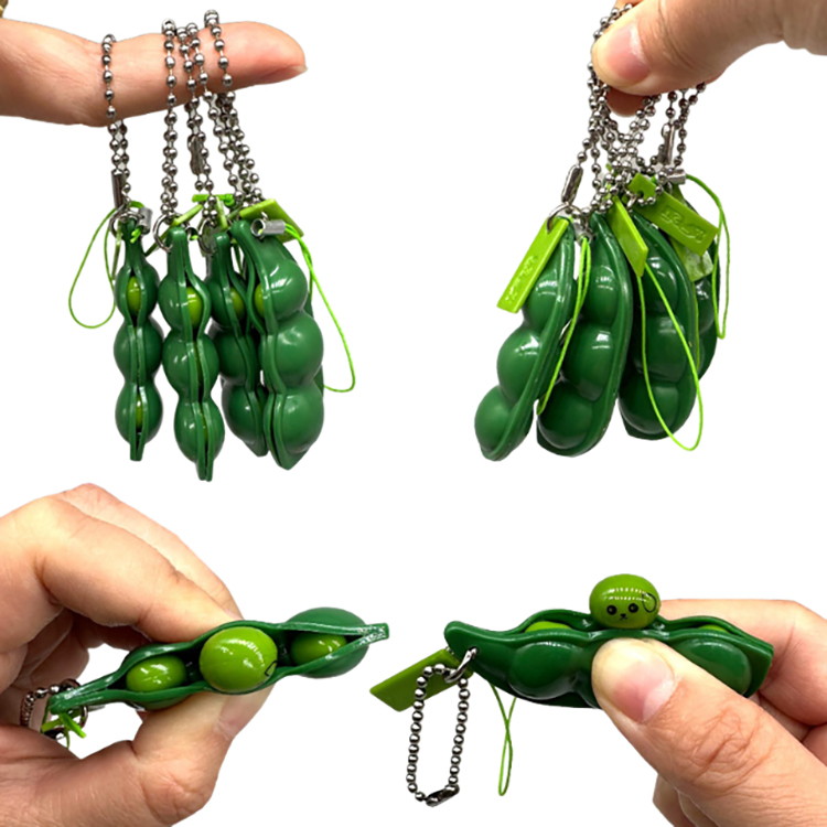 Pea Fidget Stress Relief Keychain