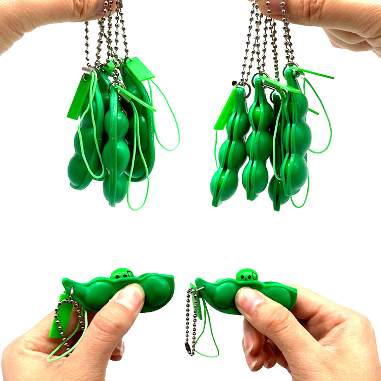 Pea Fidget Stress Relief Keychain
