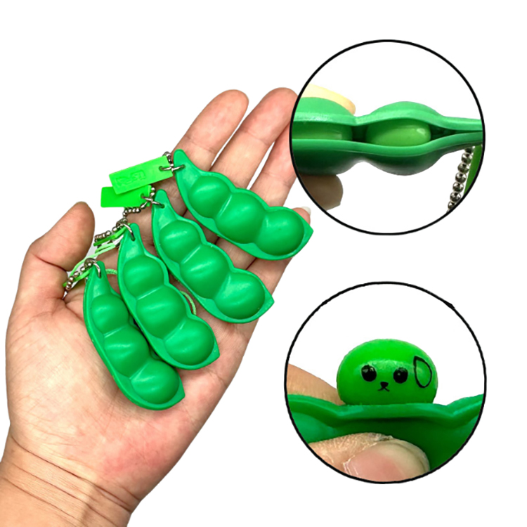 Pea Fidget Stress Relief Keychain