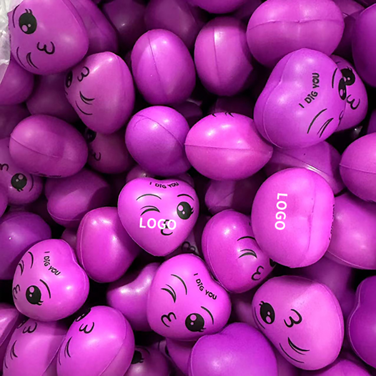 Soft PU Foam Material Heart-shape Stress Reliever Balls -- 3.94