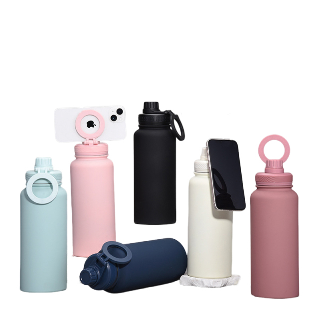 34oz Large Magnetic Phone Holder Tumbler