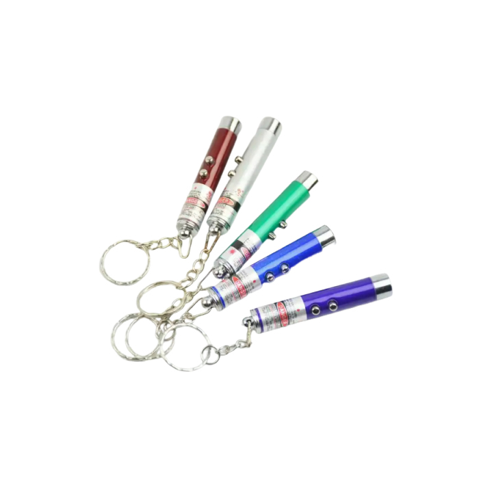 Metal Laser Cat Teaser Wand with Bright Beam for Interactive Pet Play Indoors