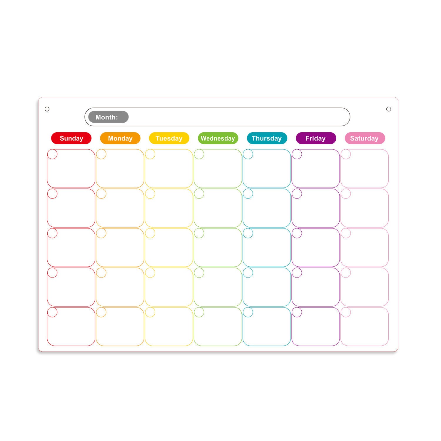 Magnetic Monthly Planner -- Reusable Fridge Dry Erase Calendar Board, Size in 11.02
