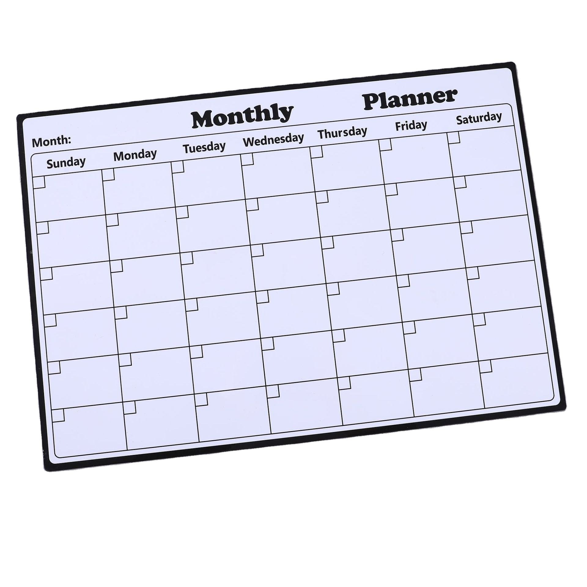 Magnetic Monthly Planner -- Reusable Fridge Dry Erase Calendar Board, Size in 11.02