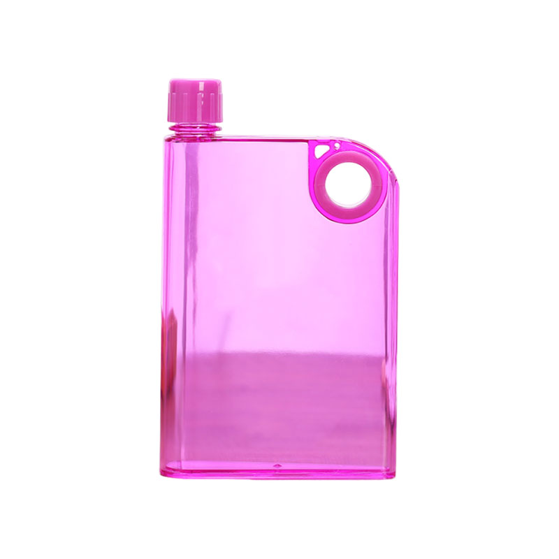 Creative A5 Transparent Notebook Water Bottle -- Slim Portable Flat Design, Eco-Friendly PS Material, 12.8oz