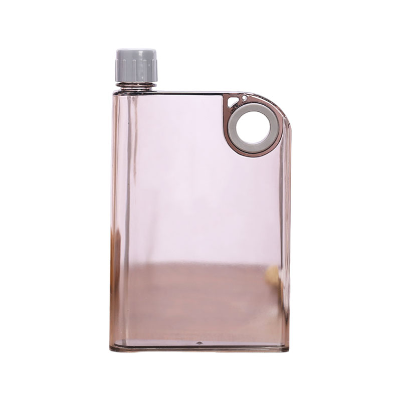 Creative A5 Transparent Notebook Water Bottle -- Slim Portable Flat Design, Eco-Friendly PS Material, 12.8oz