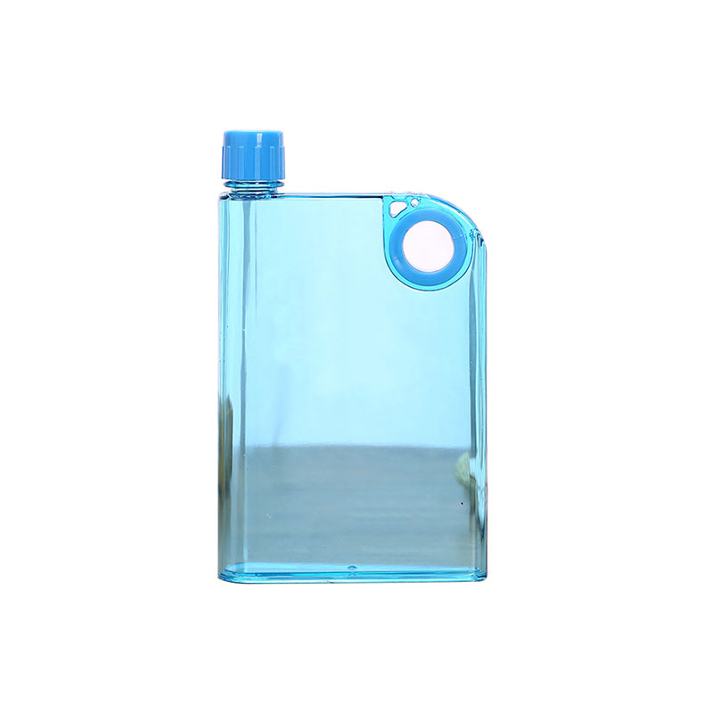 Creative A5 Transparent Notebook Water Bottle -- Slim Portable Flat Design, Eco-Friendly PS Material, 12.8oz
