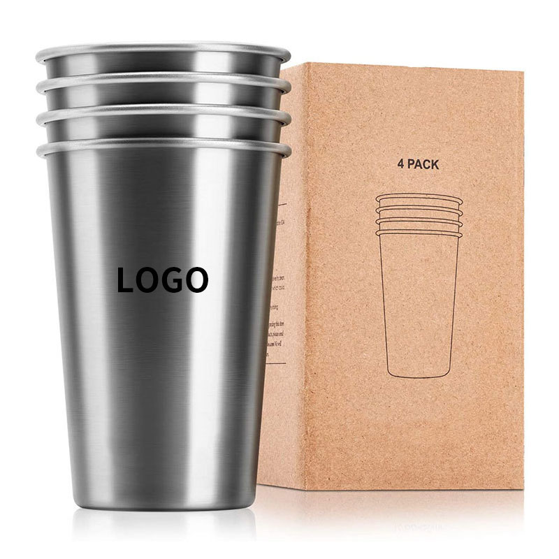  304 Stainless Steel Beer Cup, Single Wall Metal Drinking Cup with Electrolytic Polished Finish, Rust Resistant, Shatterproof