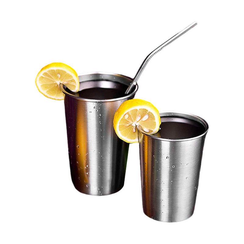  304 Stainless Steel Beer Cup, Single Wall Metal Drinking Cup with Electrolytic Polished Finish, Rust Resistant, Shatterproof