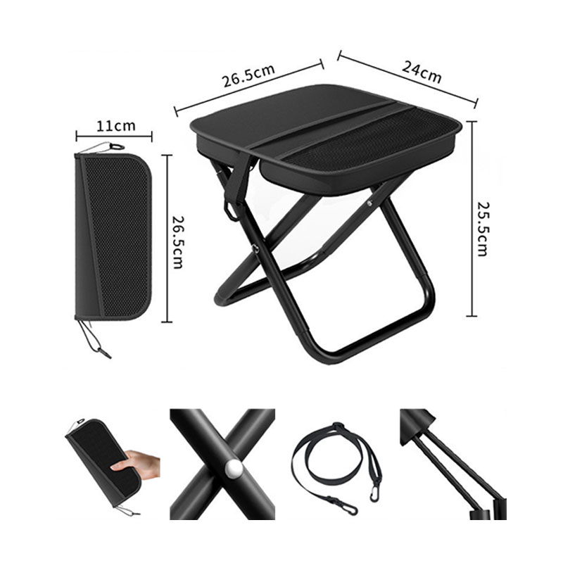 Portable Mini Folding Stool with Carry Bag, Heavy-Duty Oxford Fabric & Steel Frame, Compact Lightweight Camping Seat