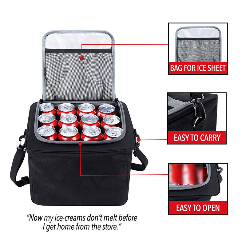 Expandable Car Trunk Organizer Bag with Insulated Cooler Compartment, Foldable 600D Oxford Storage with Side Mesh Pockets