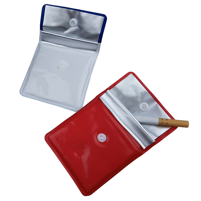Fireproof Pocket Ashtray with Button Closure, Portable Leakproof Cigarette Butt Holder for Outdoor, Travel, Camping & Car Use