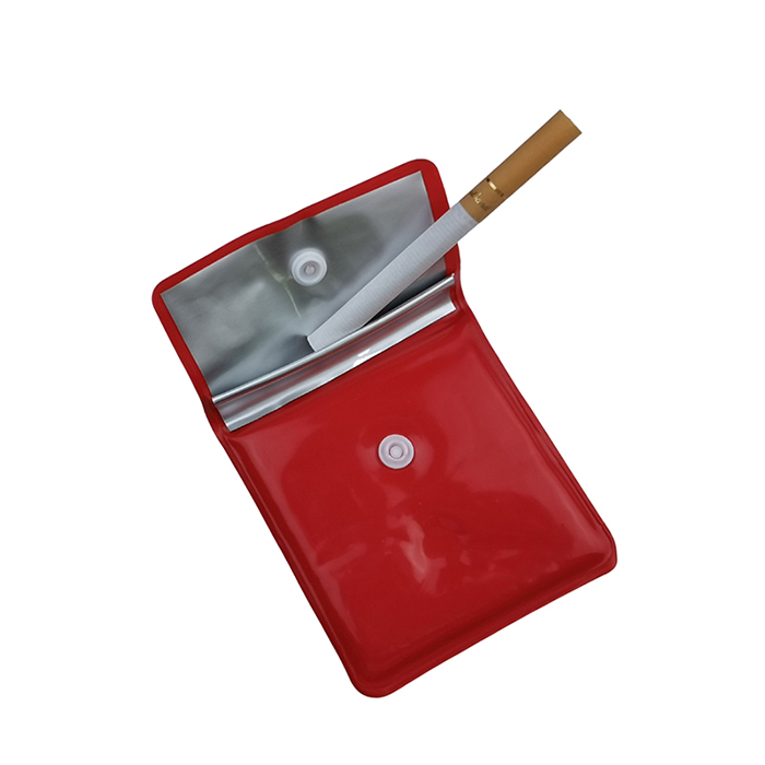 Fireproof Pocket Ashtray with Button Closure, Portable Leakproof Cigarette Butt Holder for Outdoor, Travel, Camping & Car Use