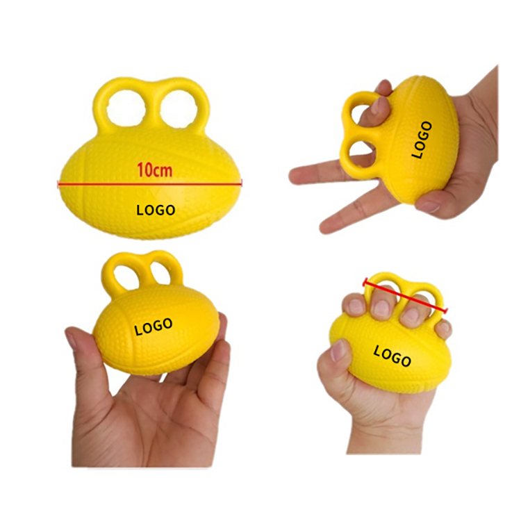 Finger Loop Stress Relief Ball Hand Grip Strengthener, Textured Elastic Squeeze Massage Ball
