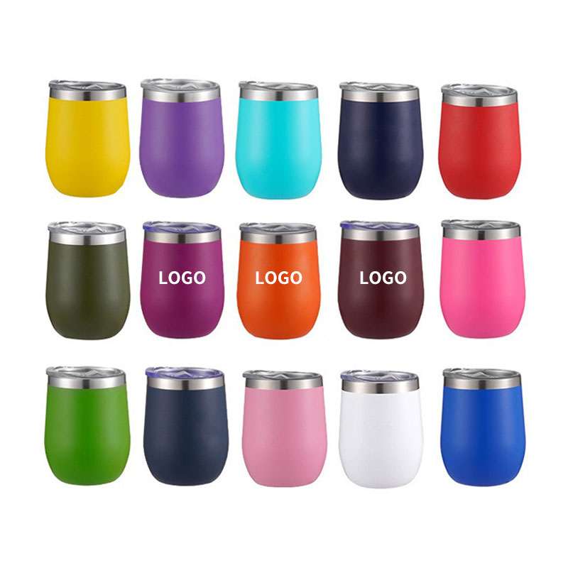12oz Stainless Steel Eggshell Tumbler with 3-Way Drinking Lid, Vacuum Insulated Portable Travel Mug for Hot & Cold Beverages