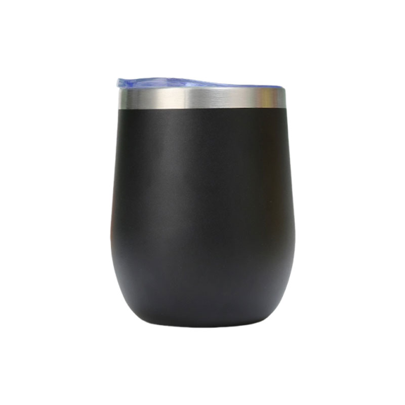 12oz Stainless Steel Eggshell Tumbler with 3-Way Drinking Lid, Vacuum Insulated Portable Travel Mug for Hot & Cold Beverages