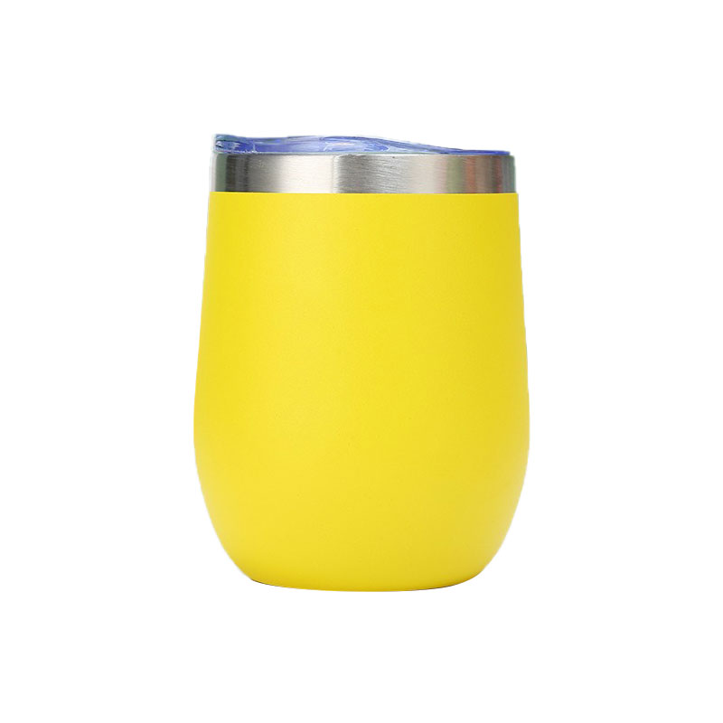 12oz Stainless Steel Eggshell Tumbler with 3-Way Drinking Lid, Vacuum Insulated Portable Travel Mug for Hot & Cold Beverages