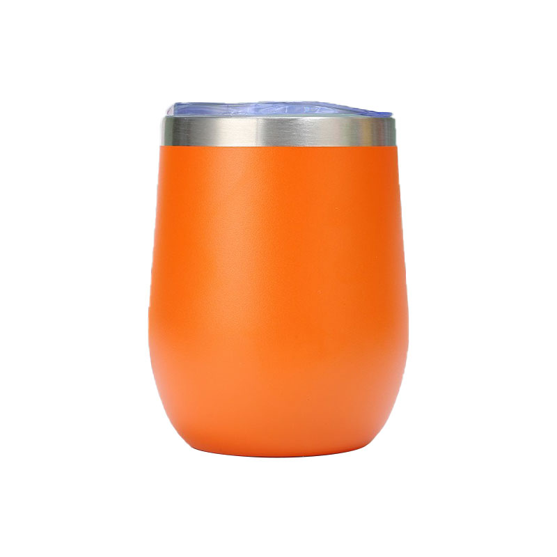 12oz Stainless Steel Eggshell Tumbler with 3-Way Drinking Lid, Vacuum Insulated Portable Travel Mug for Hot & Cold Beverages