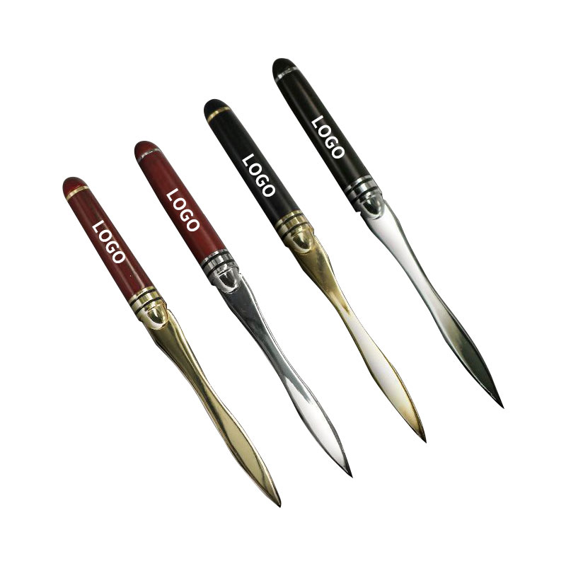Wood Handle Stainless Steel Envelope Cutter Letter Opener Executive Desk Mail Opener Custom Logo Office Gift