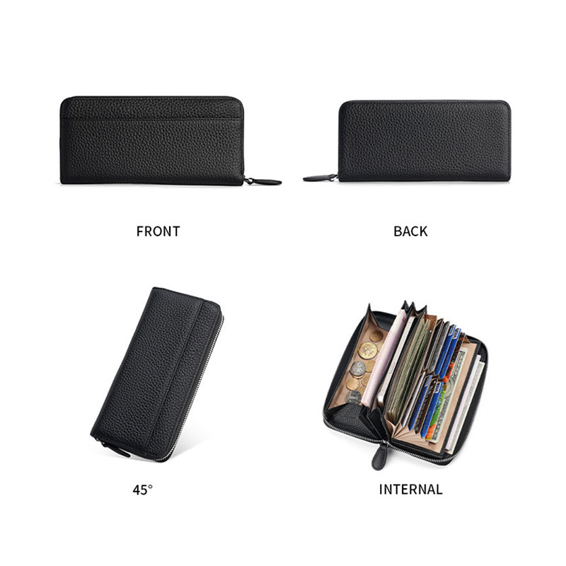 Long PU RFID-blocking Multi-slot Women's Wallet