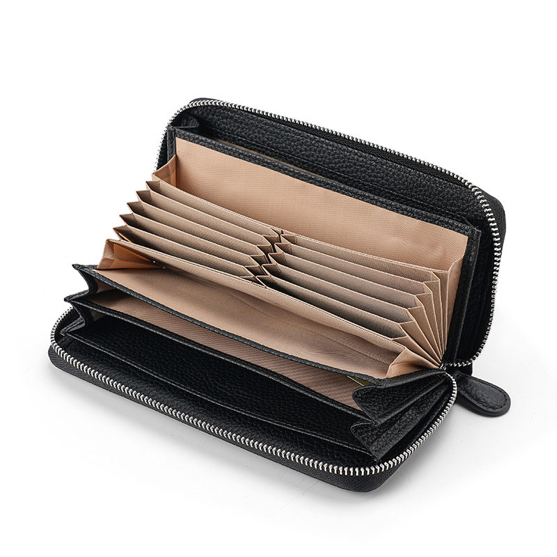 Long PU RFID-blocking Multi-slot Women's Wallet