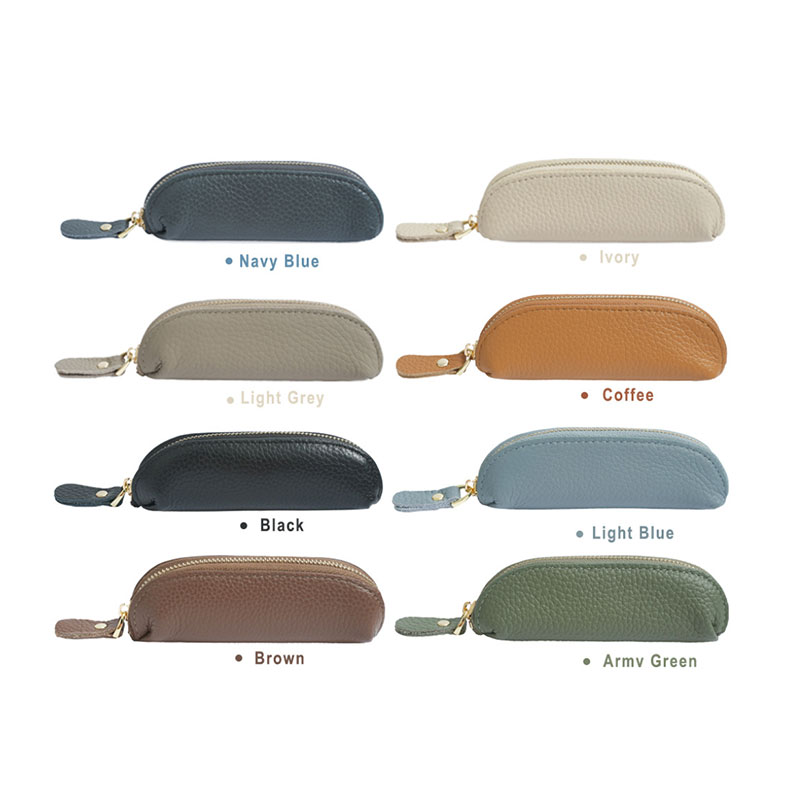Mini Genuine Leather Loose Change Zipper Bag