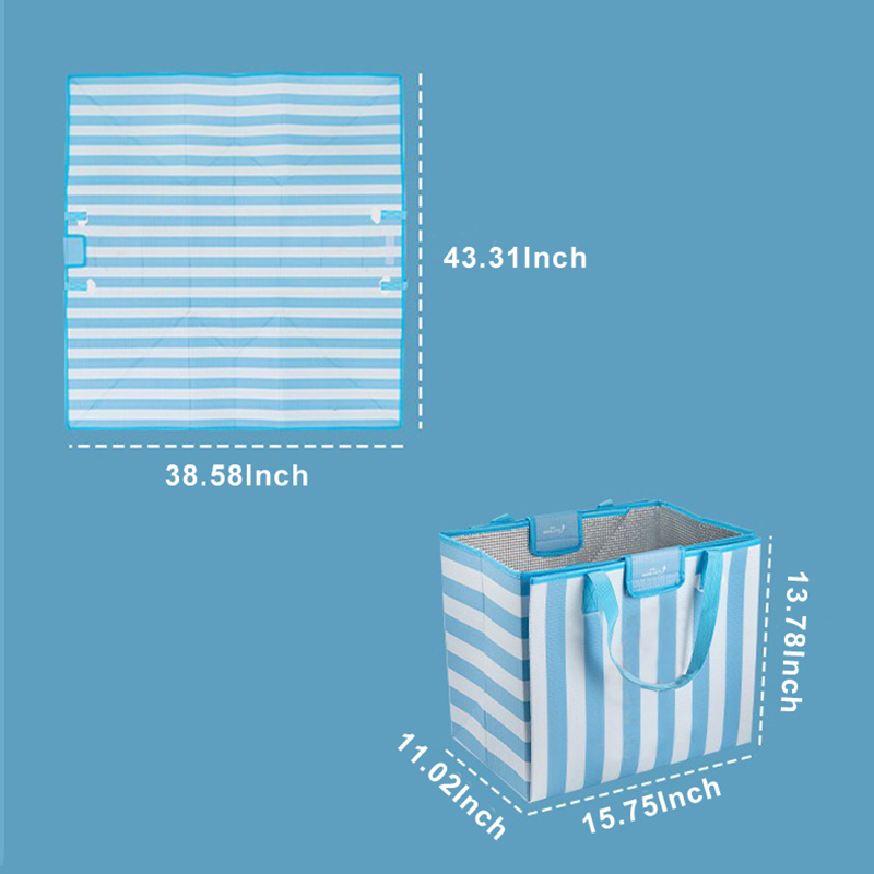 Custom 2-in-1 Foldable Insulated Picnic Bag Waterproof Outdoor Picnic Mat with Carry Handle for Camping, Family Trips, Promotional