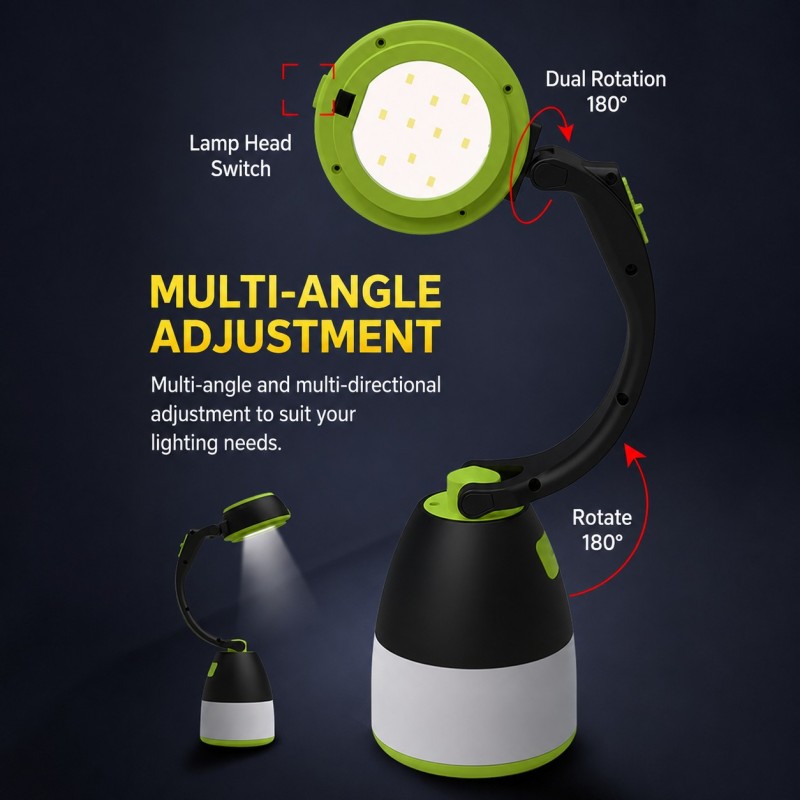 Rechargeable 3-in-1 LED Camping Lantern Flashlight