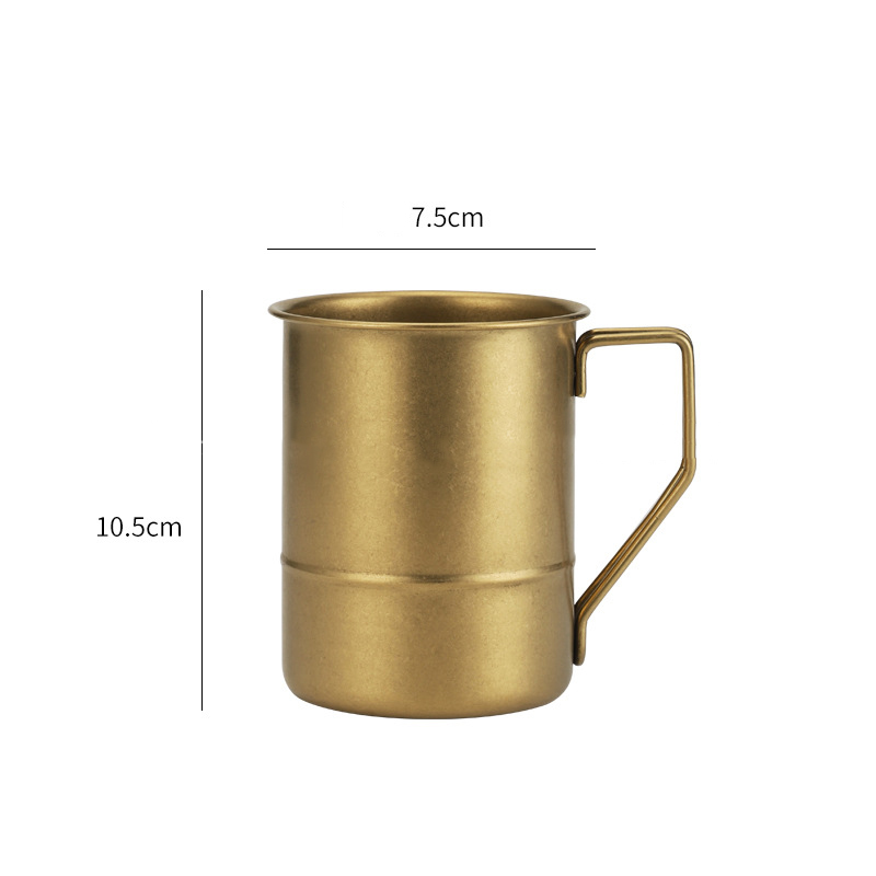 12oz/17oz Vintage Stainless Steel Camping Mug with Carry Handle, Bamboo-Joint Design Coffee Cup for Camping, Hiking, Travel
