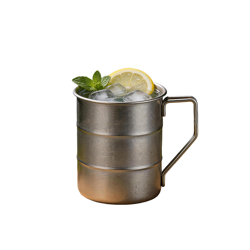 12oz/17oz Vintage Stainless Steel Camping Mug with Carry Handle, Bamboo-Joint Design Coffee Cup for Camping, Hiking, Travel