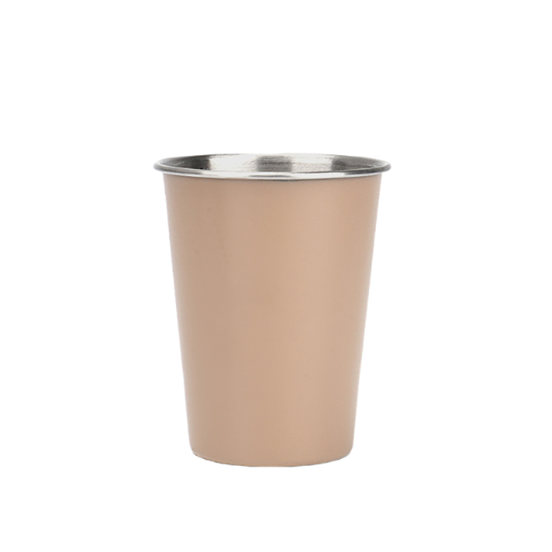 12oz 304 Stainless Steel Stackable Drinking Cup, Reusable Single-Wall Metal Camping Mug with Rolled Rim and Painted Exterior