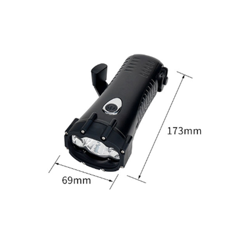 Heavy-duty 10-meter Waterproof Hand-crank Flashlight