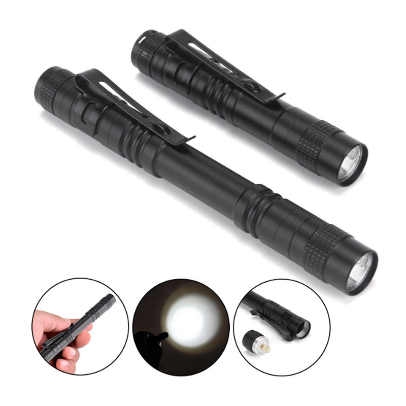 Aluminum Alloy Pen Style LED Flashlight with Pocket Clip